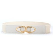 ( white) belt women dress all-Purpose PU leather elasticity buckle women belt