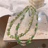 ( green2 necklace)Korea candy colors beads beads necklace sweet lovely woman wind samll clavicle chain