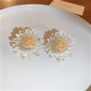 ( Silver needle  transparent)silver transparent flowers earrings Korea small fresh fashion personality ear stud day swe