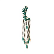 ( green)occidental style personality earrings Ear clip Alloy diamond long style tassel earrings woman fashion super tem