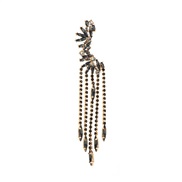 ( black)occidental style personality earrings Ear clip Alloy diamond long style tassel earrings woman fashion super tem