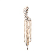 ( gold )occidental style personality earrings Ear clip Alloy diamond long style tassel earrings woman fashion super tem