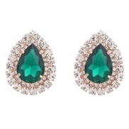 ( green)claw chain occidental style exaggerating earrings Alloy diamond ear stud lady drop glass diamond fully-jewelled