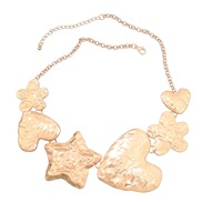 ( Gold)necklace exaggerating occidental style necklace Alloy woman flowers star heart-shaped pendant