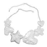 ( Silver)necklace exaggerating occidental style necklace Alloy woman flowers star heart-shaped pendant