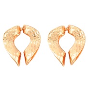 ( Gold)spring splice heart-shaped earrings occidental style Alloy Earring exaggerating Metal retro