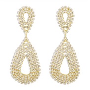 ( Gold)E occidental style  samll wind drop fully-jewelled earrings exaggerating personality Earring