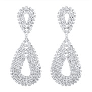 ( White K)E occidental style  samll wind drop fully-jewelled earrings exaggerating personality Earring