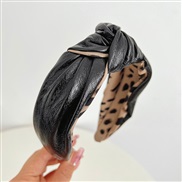 ( black ) occidental style leopard widthPU cortex Headband fashion black Headband woman