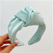 (Cyan  width )KoreaI wind surface Headband Cloth width pattern Headband woman
