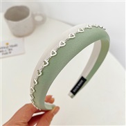 ( green+ white love )Korean style sweet high Headband high hollow love chain color Headband
