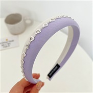 (purple+ white love )Korean style sweet high Headband high hollow love chain color Headband