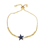 ( blue)lovers bracelet  occidental style brief embed zircon star Five-pointed star braceletbrk