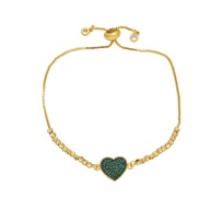 ( green) occidental style all-Purpose fashion heart-shaped bracelet woman retro samll love braceletbra