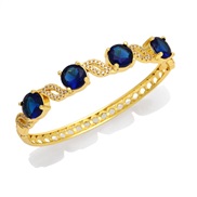 ( blue)occidental style high samll flash diamond big zircon bangle ins wind fashion trendbra