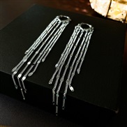 ( Silver Tassels)elegant Metal sequin chain tassel buckle Korea samll fashion brief long style personality temperament 