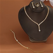 (SZ 6 9jinse) occidental style Korean brief banquet necklace earrings ring bracelet set woman