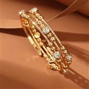 (BZ1851jinse) occidental style retro temperament personality diamond multilayer fashion bangle trend