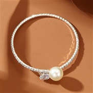 (BZ1845baik) occidental style super fully-jewelled Pearl temperament all-Purpose diamond bangle woman