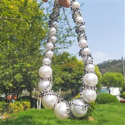 ( whitePearl  necklace)occidental style imitate Pearl diamond mosaic claw chain twining necklace fashion samll