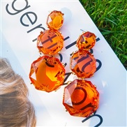 ( orange)Earrings occidental style Alloy mosaic resin geometry transparent fashion brief earring