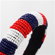 (FG751red blue ) Headband blue beads Headband personality weave beads width Headband