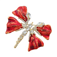 ( red)occidental style brooch woman Alloy enamel diamond butterfly flower Clothing trendbrooch