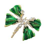 ( green)occidental style brooch woman Alloy enamel diamond butterfly flower Clothing trendbrooch