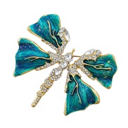 ( blue)occidental style brooch woman Alloy enamel diamond butterfly flower Clothing trendbrooch