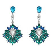 ( green)colorful diamond earrings occidental style Earring woman Alloy diamond Rhinestone fully-jewelled exaggerating
