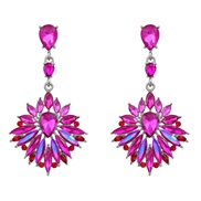 ( rose Red)colorful diamond earrings occidental style Earring woman Alloy diamond Rhinestone fully-jewelled exaggerating