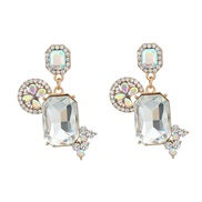 ( white)occidental style colorful diamond earrings fully-jewelled Earring woman Alloy diamond Rhinestone exaggerating