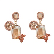 ( Gold)occidental style colorful diamond earrings fully-jewelled Earring woman Alloy diamond Rhinestone exaggerating