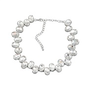 ( Silver)necklace exaggerating occidental style necklace fully-jewelled woman Round glass diamond diamond banquet
