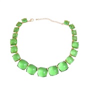 ( green)necklace occidental style necklace exaggerating woman Alloy square resin Bohemian style