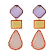 occidental style earrings color Earring woman Alloy square drop resin earring Bohemia