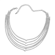( Silver)necklace occidental style necklace multilayer claw chain lady Rhinestone diamond trend fully-jewelled banquet