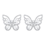 ( white)occidental style samll three-dimensional hollow butterfly earrings woman  sweet temperament personality Earring