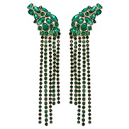 ( green)exaggerating creative geometry Acrylic diamond tassel earrings woman occidental style claw chain Earring earrin
