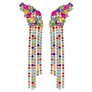 ( Color)exaggerating creative geometry Acrylic diamond tassel earrings woman occidental style claw chain Earring earrin