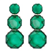 ( green)new geometry surface Round earring resin transparent brief earrings personality ear stud lady elegant all-Purpo