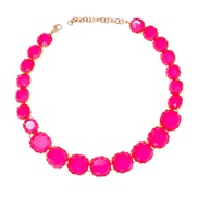 ( rose Red)geometry surface Round necklace clavicle chain head necklace woman temperament elegant