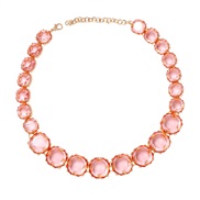 ( Pink)geometry surface Round necklace clavicle chain head necklace woman temperament elegant