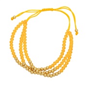 ( orange)occidental style crystal bronze weave bracelet woman  handmade beads three layer braceletbra