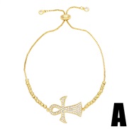 (A)heart-shaped cross zircon bracelet woman occidental style fashion brief personality braceletbrb