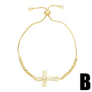 (B)heart-shaped cross zircon bracelet woman occidental style fashion brief personality braceletbrb