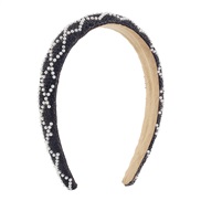 ( black)F occidental style diamond Pearl Headband  retro samll wind fashion Headband