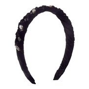 ( black)F occidental style fashion pure color diamond Headband  retro brief velvet twining Ladies wind Headband