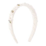 ( white)F occidental style fashion pure color diamond Headband  retro brief velvet twining Ladies wind Headband