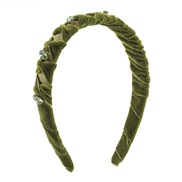 ( green)F occidental style fashion pure color diamond Headband  retro brief velvet twining Ladies wind Headband
